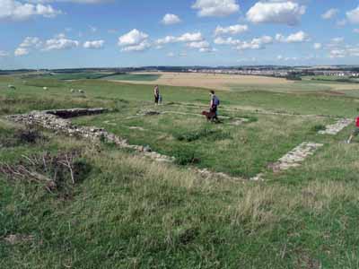 Temple remains at Maiden Castle